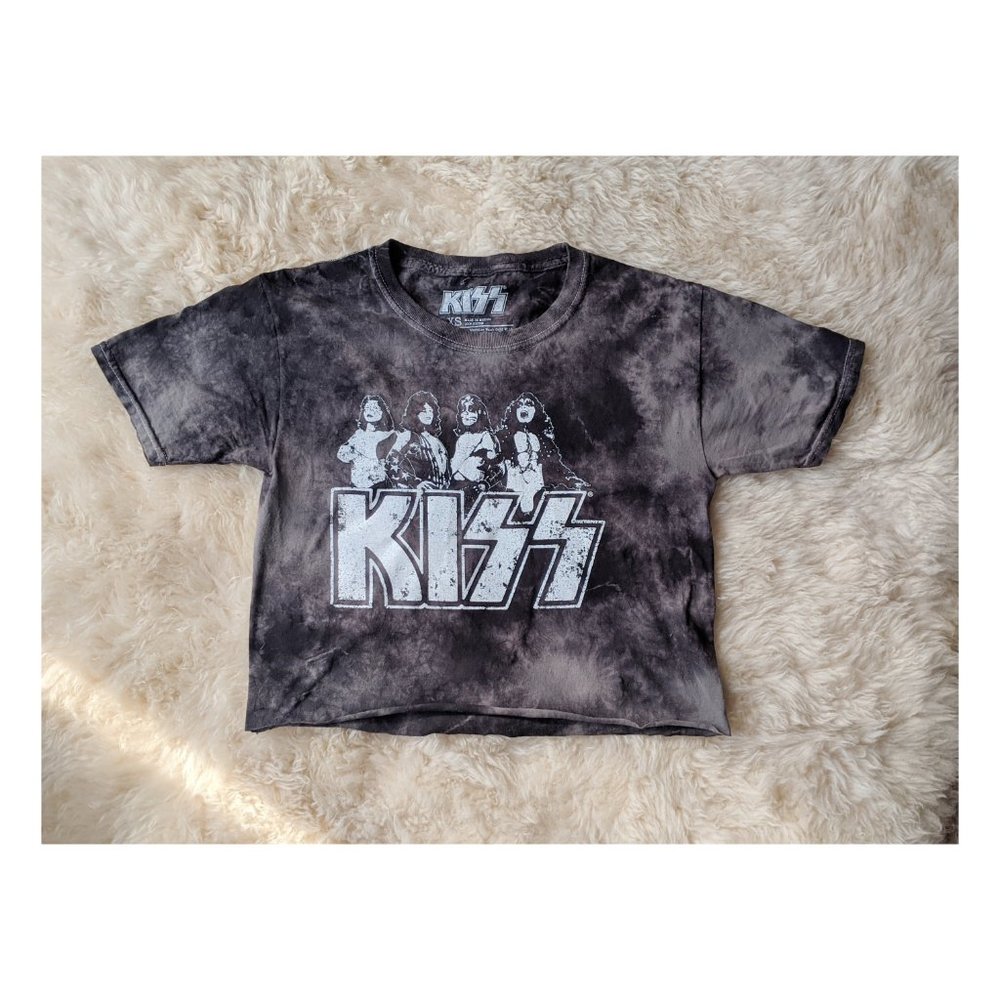 KISS Rock n Roll Tie Dye Crop Top